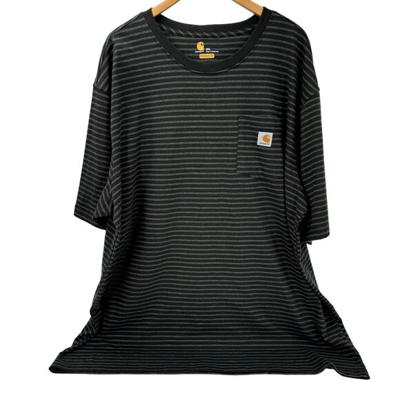 Carhartt Other - Carhartt T-Shirt Mens 3XL Gray Striped Original Fit Heavyweight Pocket Tee